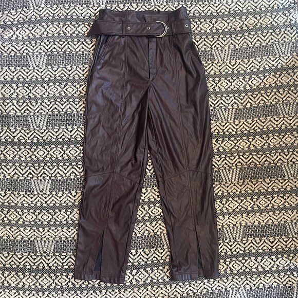 Marissa Webb x RTR Split-Hem Faux Leather Pants – Purple – Size 6 - Picture 6 of 10